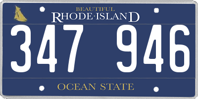 RI license plate 347946