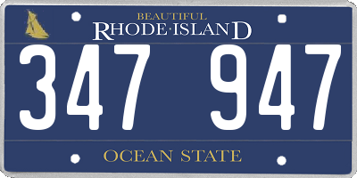 RI license plate 347947