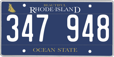 RI license plate 347948