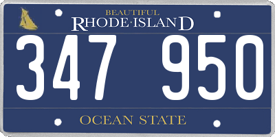 RI license plate 347950