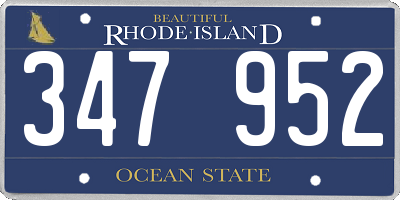 RI license plate 347952