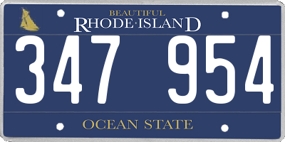 RI license plate 347954