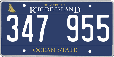 RI license plate 347955