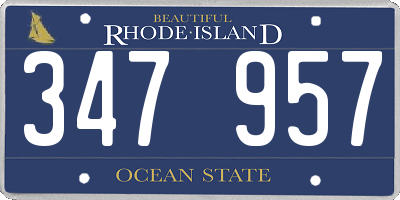 RI license plate 347957