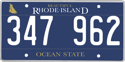 RI license plate 347962