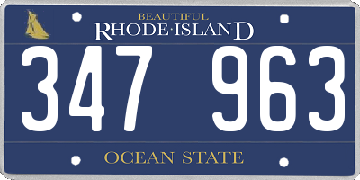 RI license plate 347963