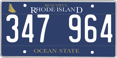 RI license plate 347964