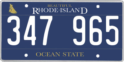 RI license plate 347965
