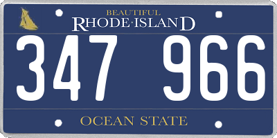 RI license plate 347966