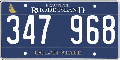 RI license plate 347968
