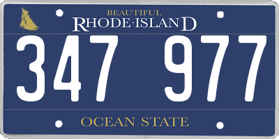 RI license plate 347977