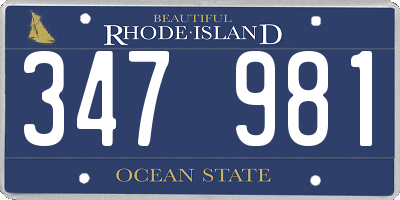 RI license plate 347981