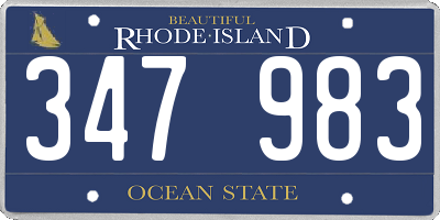 RI license plate 347983