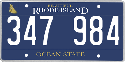 RI license plate 347984
