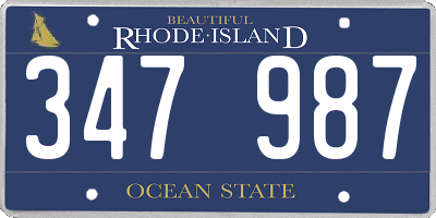 RI license plate 347987