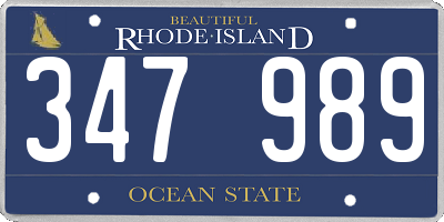 RI license plate 347989