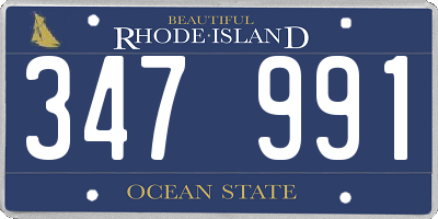 RI license plate 347991
