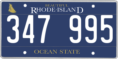 RI license plate 347995