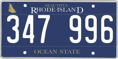 RI license plate 347996