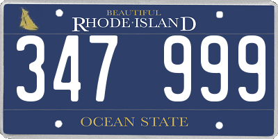 RI license plate 347999