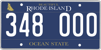 RI license plate 348000