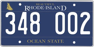 RI license plate 348002