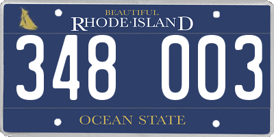 RI license plate 348003