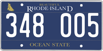 RI license plate 348005