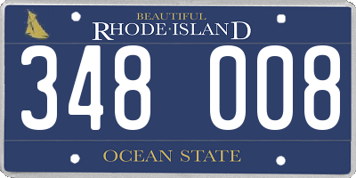 RI license plate 348008