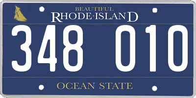 RI license plate 348010