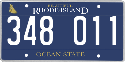 RI license plate 348011
