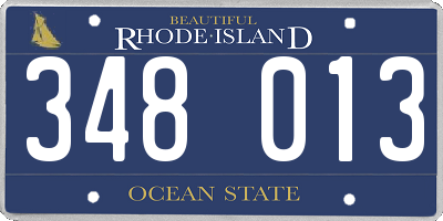 RI license plate 348013