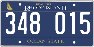 RI license plate 348015