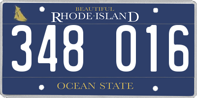 RI license plate 348016