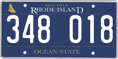 RI license plate 348018