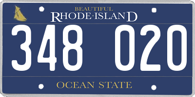 RI license plate 348020