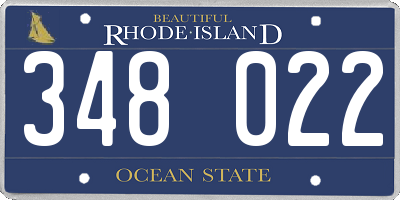 RI license plate 348022