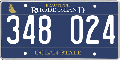 RI license plate 348024