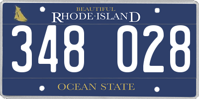 RI license plate 348028