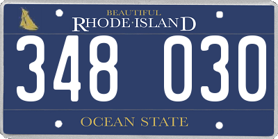 RI license plate 348030