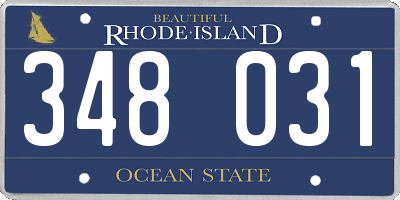 RI license plate 348031