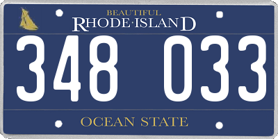 RI license plate 348033