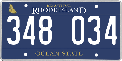 RI license plate 348034