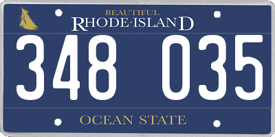 RI license plate 348035