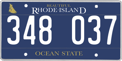 RI license plate 348037