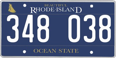 RI license plate 348038