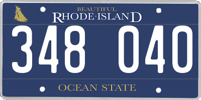 RI license plate 348040