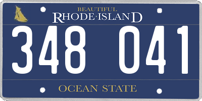 RI license plate 348041
