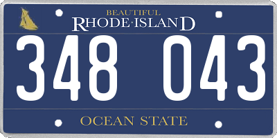 RI license plate 348043