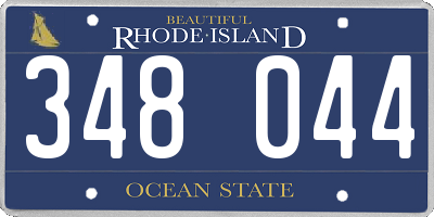 RI license plate 348044